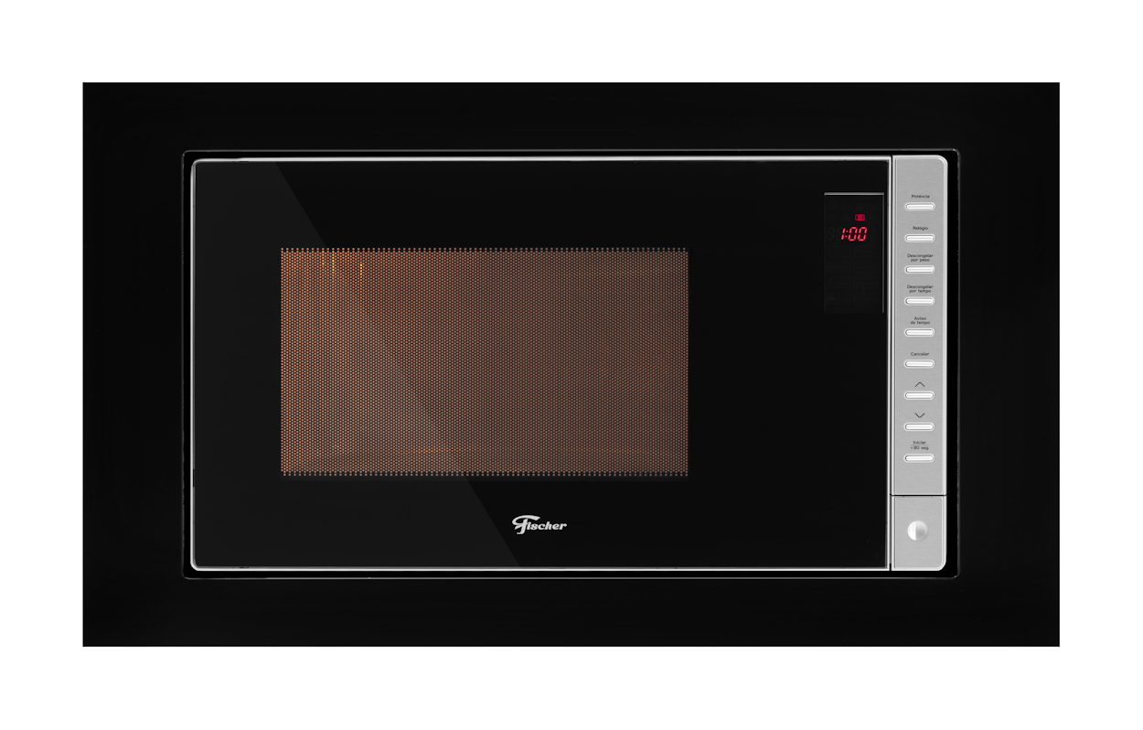 Kit Fischer de Embutir Forno Elétrico 48L Fit Line + Micro-ondas 25L Fit Line Preto 220V