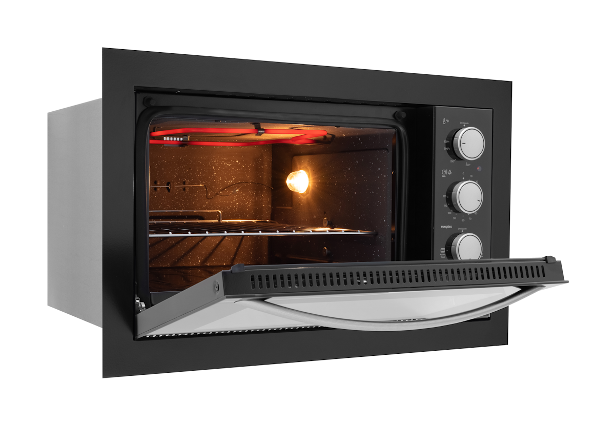 Kit Fischer de Embutir Forno Elétrico 48L Fit Line + Micro-ondas 25L Fit Line Preto 220V