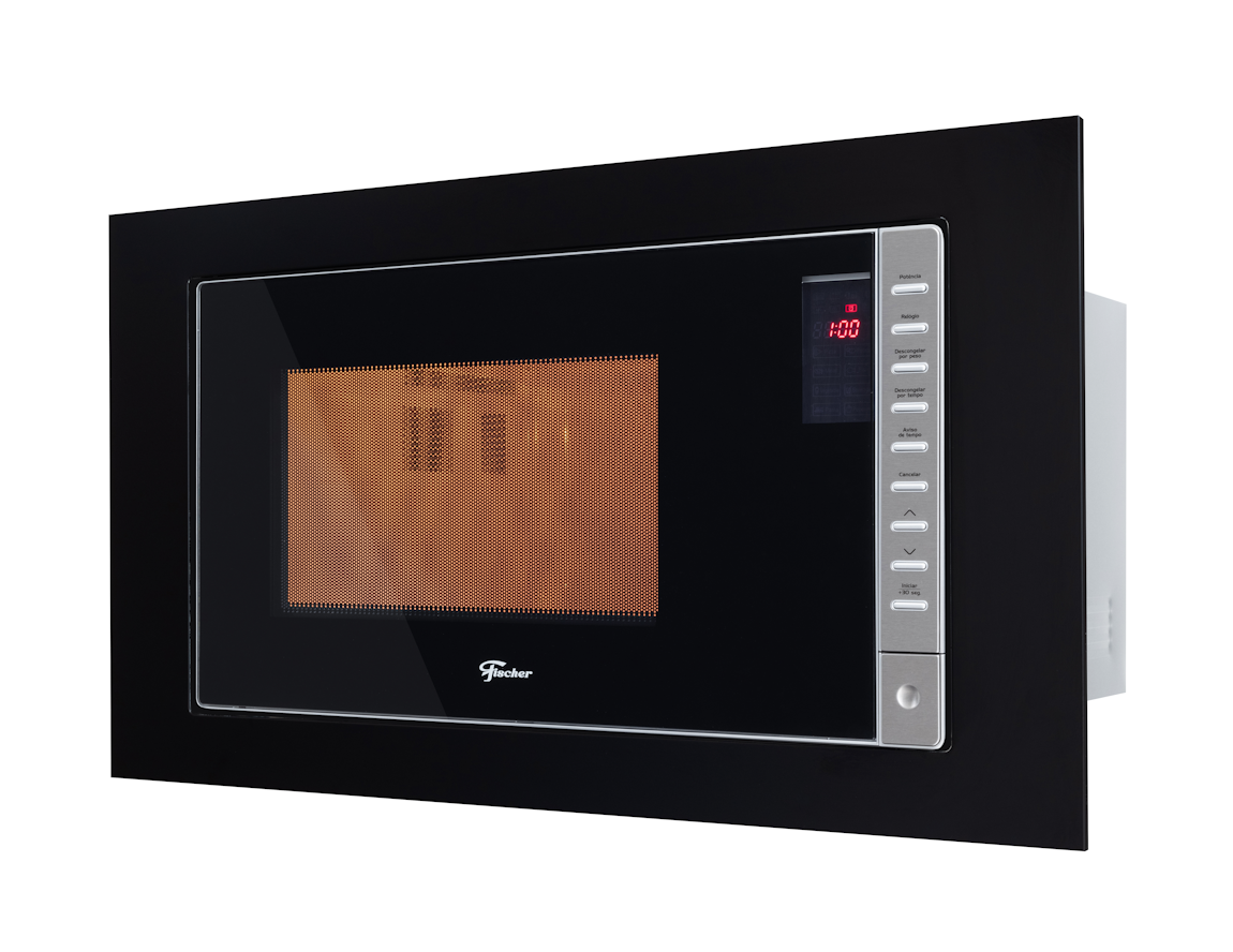 Kit Fischer de Embutir Forno Elétrico 48L Fit Line + Micro-ondas 25L Fit Line Preto 220V