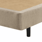 Conjunto Cama Box High Spring Linen Solteiro Queen Ecoflex 96x203x58cm Molas Superlastic Bege