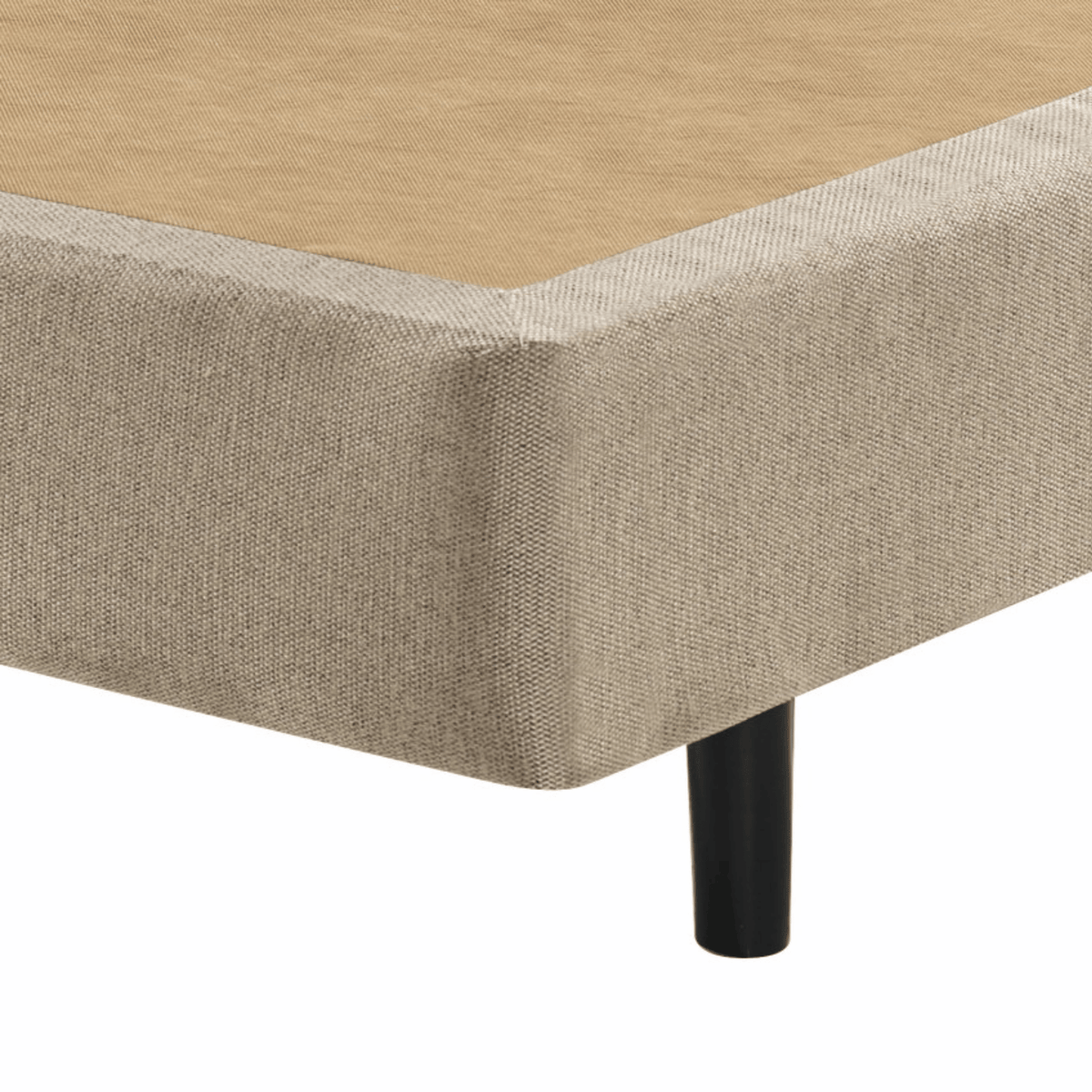 Conjunto Cama Box High Spring Linen Solteiro Queen Ecoflex 96x203x58cm Molas Superlastic Bege