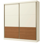 Roupeiro T592 Kappesberg 220cm 2 Portas Correr Flex Off White e Canela