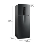 Refrigerador Electrolux 480L IT70B Duplex Efficient AutoSense SmartBivolt Black Inox Bivolt