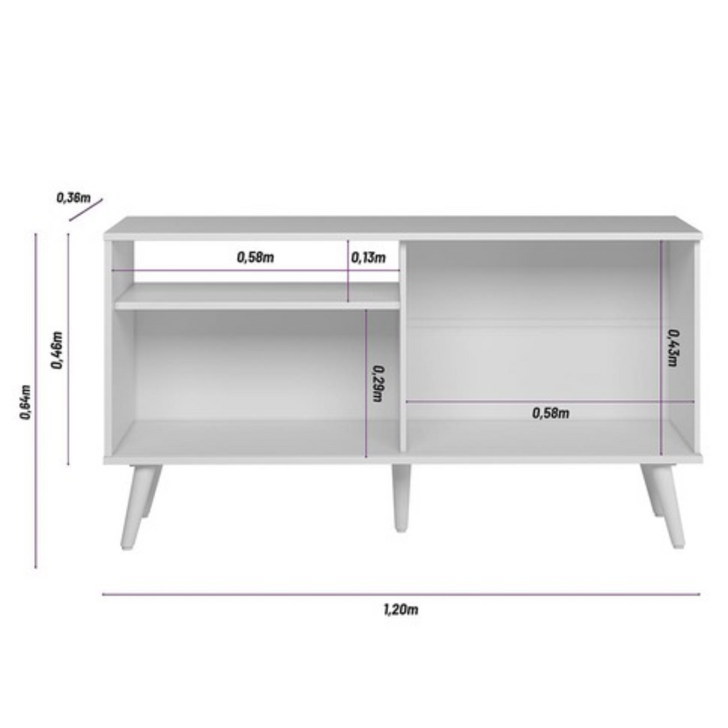 Rack Rubi Linea 120cm Nature e Off White