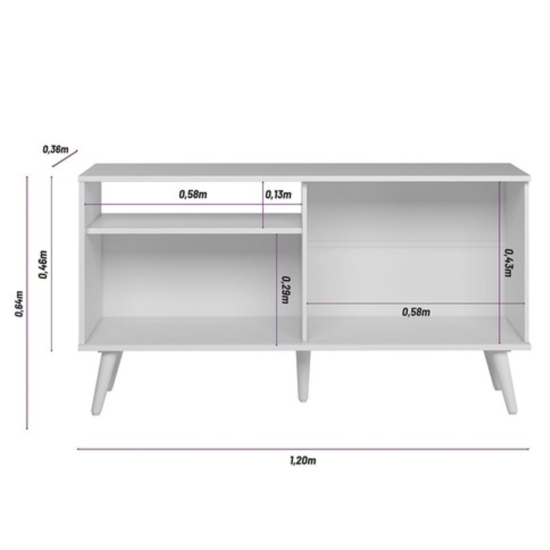 Rack Rubi Linea 120cm Nature e Off White