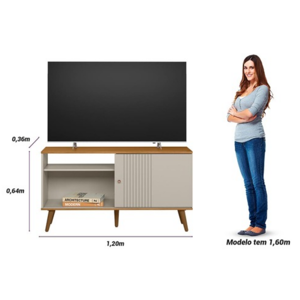 Rack Rubi Linea 120cm Nature e Off White