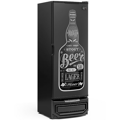 Cervejeira Gelopar 410L GCB-40 PR Porta Adesivada Beer Preto 220V