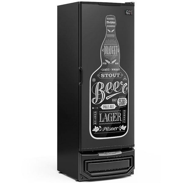 Cervejeira Gelopar 410L GCB-40 PR Porta Adesivada Beer Preto 220V