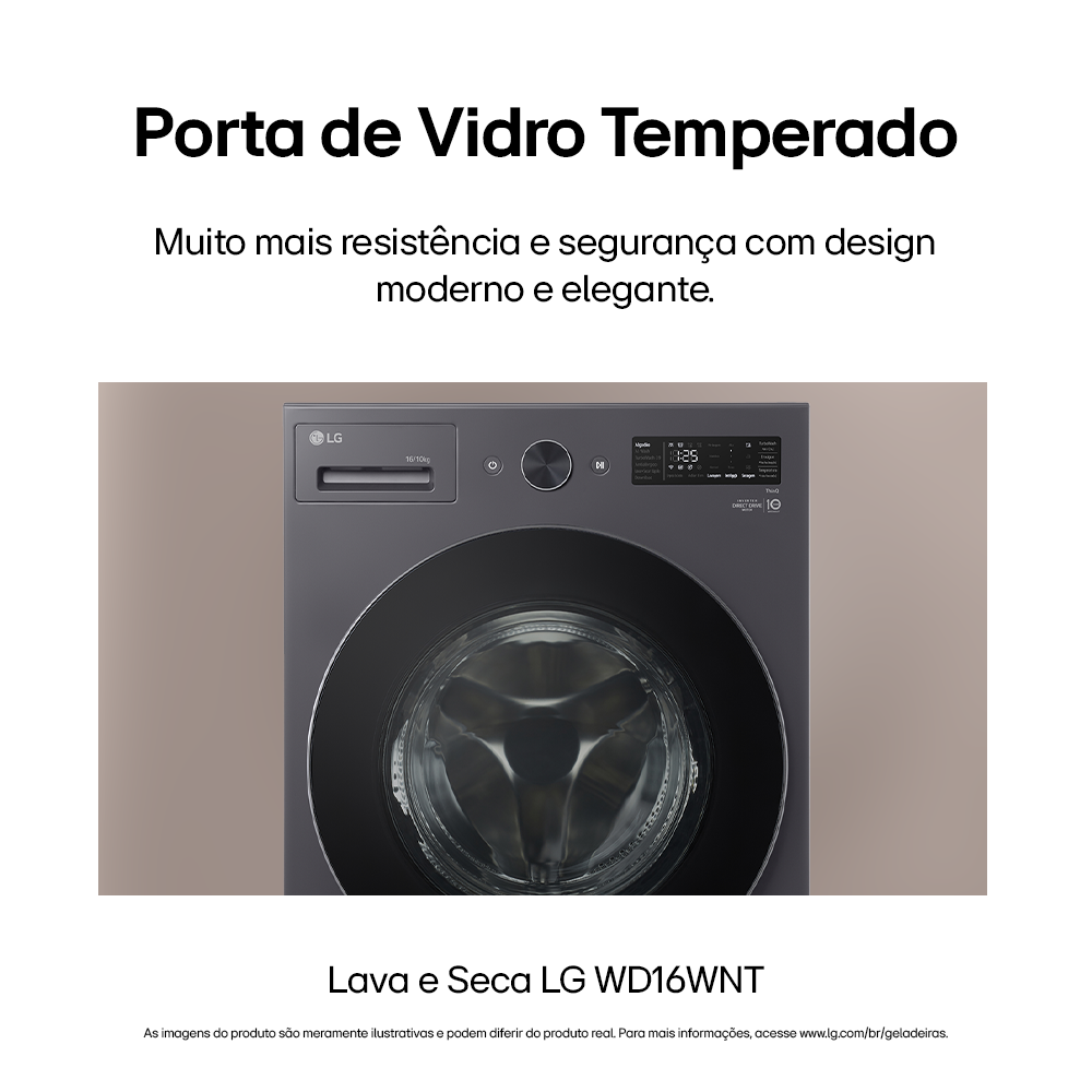 Lava e Seca Smart LG 16KG AI DD Black Inox 220V