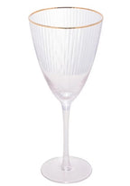Jogo de 6 Taças para Vinho Rojemac  Borda Dourada Lines 400ml