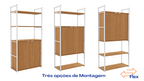 Estante Industrial Kappesberg 2 Portas com Prateleiras LI041 Canela e Branco