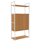 Estante Industrial Kappesberg 2 Portas com Prateleiras LI041 Canela e Branco