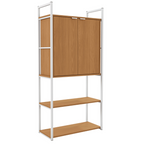 Estante Industrial Kappesberg 2 Portas com Prateleiras LI041 Canela e Branco