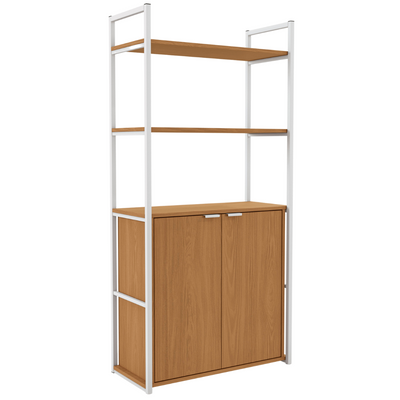 Estante Industrial Kappesberg 2 Portas com Prateleiras LI041 Canela e Branco