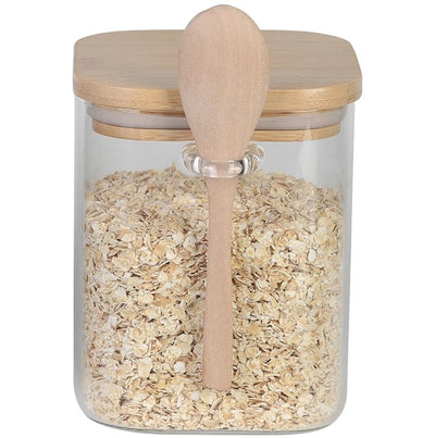 Porta Mantimento Full-Fit com Tampa e Colher em Bambu 800ml