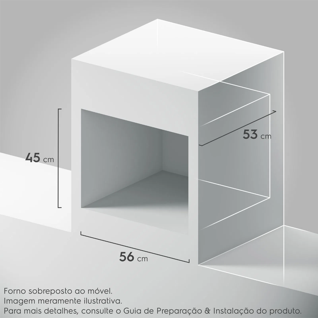 Forno de Embutir Elétrico Continental 50L OC4EM TOPLimpaFácil e Grill Preto 220V