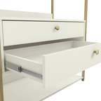 Armário Industrial Closet LI049 Kappesberg 89cm 5 Prateleiras 2 Gavetas Off White e Dourado
