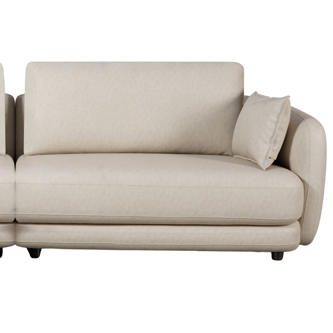 Sofá Living Hanover 222cm Matielo 2 Assentos Courino Camurça Vegano