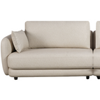 Sofá Living Hanover 222cm Matielo 2 Assentos Courino Camurça Vegano