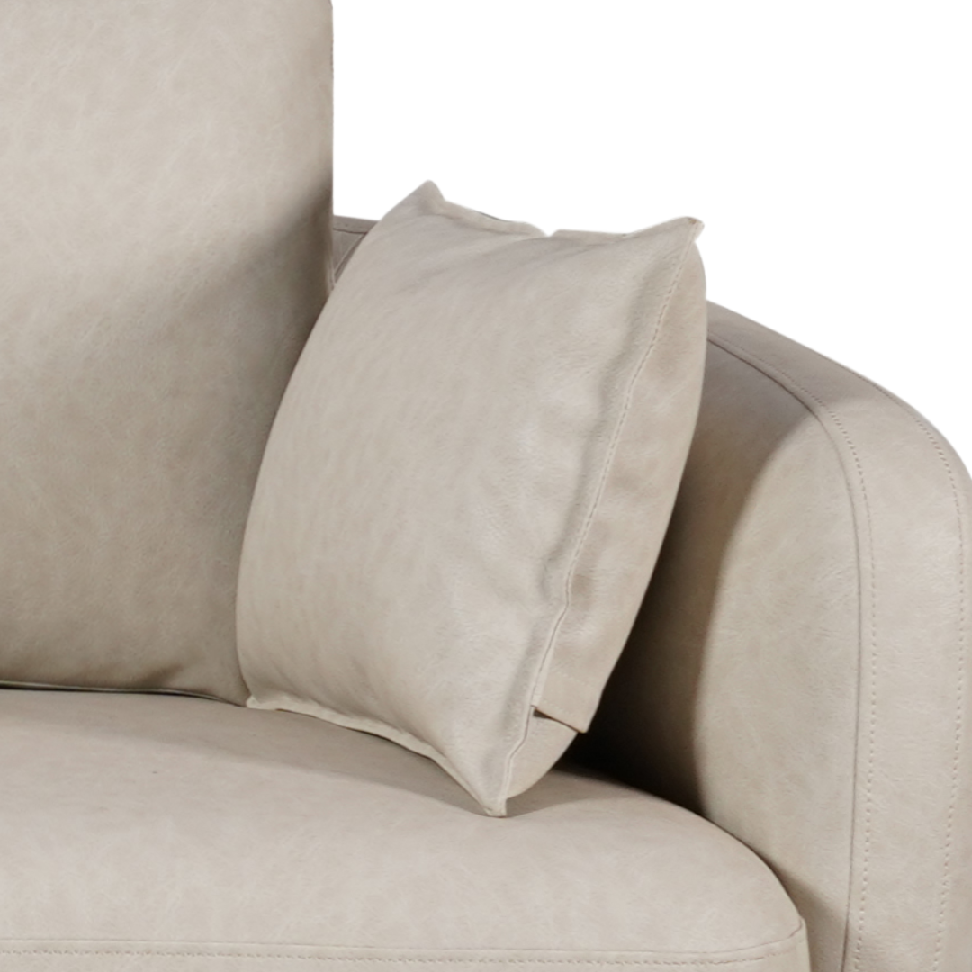 Sofá Living Hanover 222cm Matielo 2 Assentos Courino Camurça Vegano