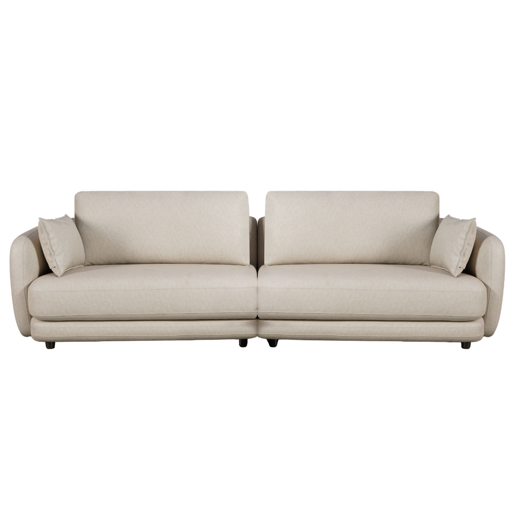 Sofá Living Hanover 222cm Matielo 2 Assentos Courino Camurça Vegano