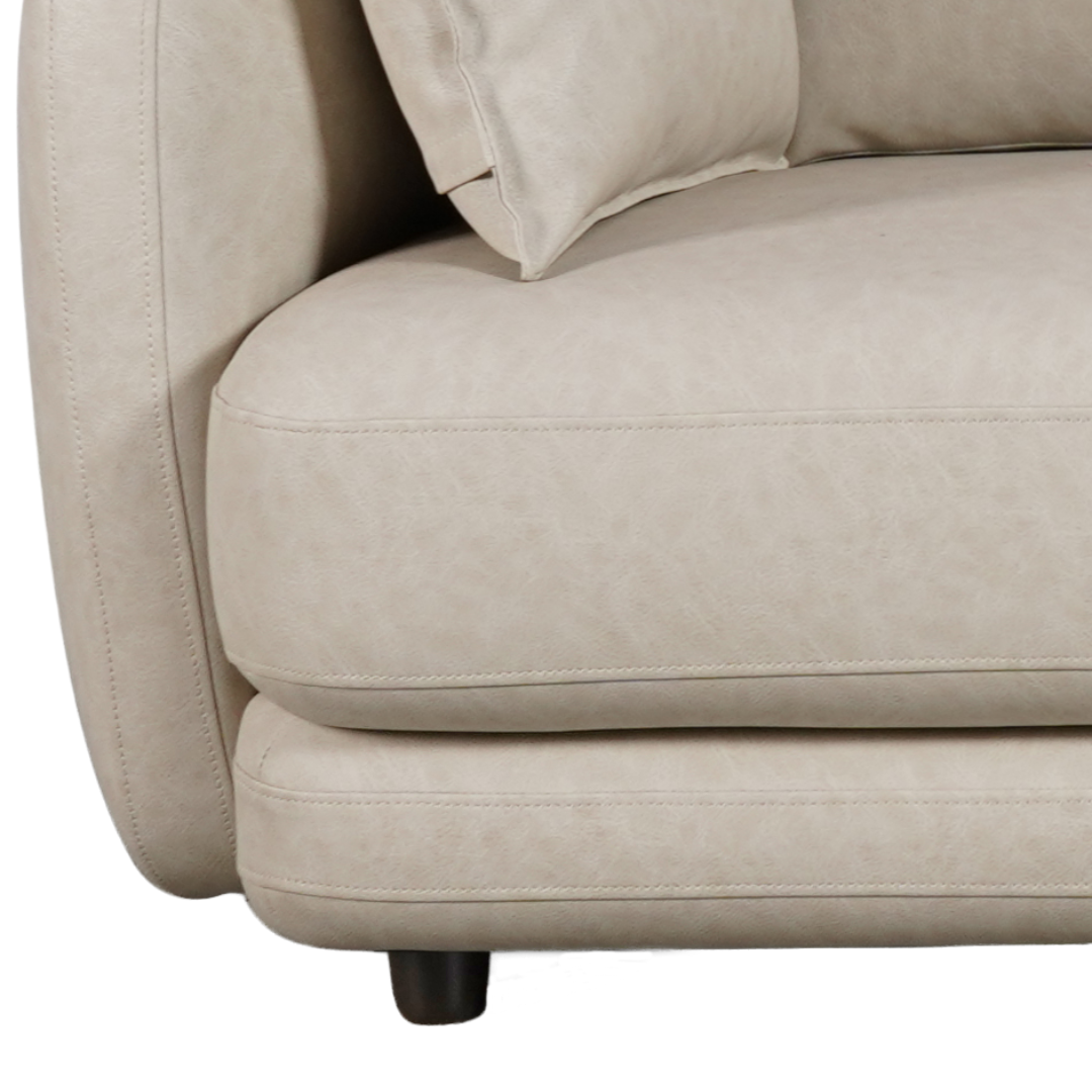 Sofá Living Hanover 222cm Matielo 2 Assentos Courino Camurça Vegano