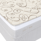 Conjunto Cama Box C1927 Solteiro Herval 88x188x63cm Molas Ensacadas Fendi e Branco