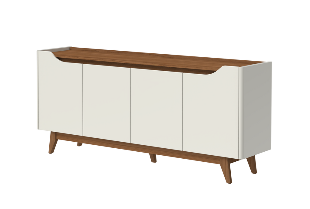 Balcão Buffet Pulse Província 180cm 4 Portas Off White e Canella