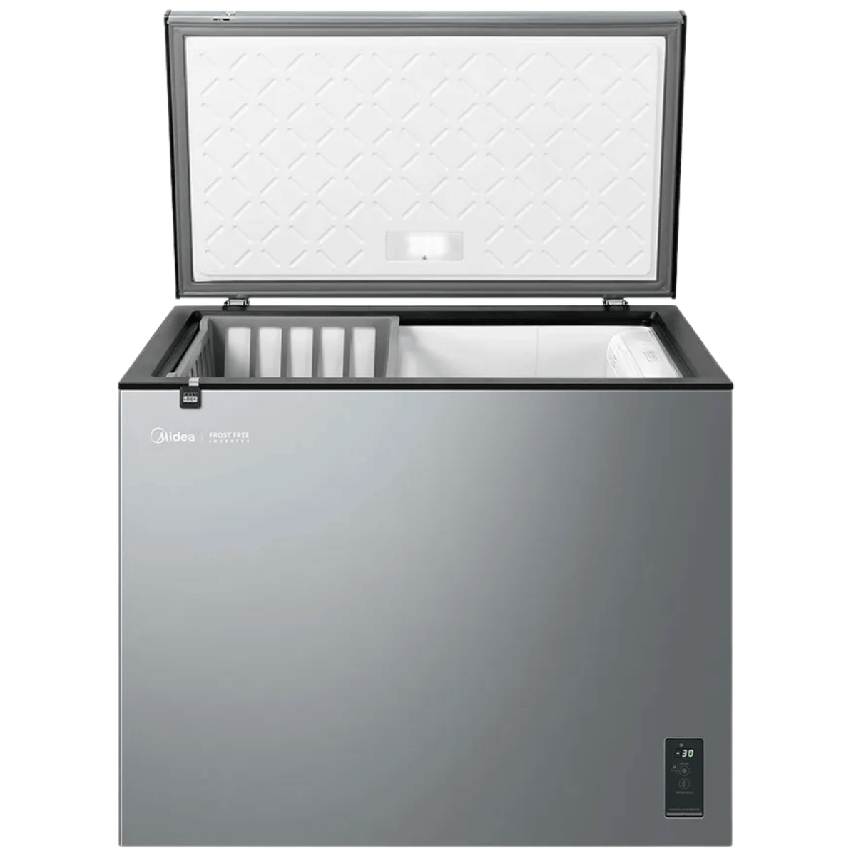 Freezer Horizontal Midea 234L MDRC321FFA Inverter Iluminação em LED Prata Bivolt