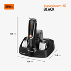 Aparador de Pelos BG-16 Mondial Super Groom 10 em 1 Preto e Laranja Bivolt