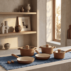Jogo de Panelas Ceramic Life Brinox 5 Peças Indução Duna Terracota