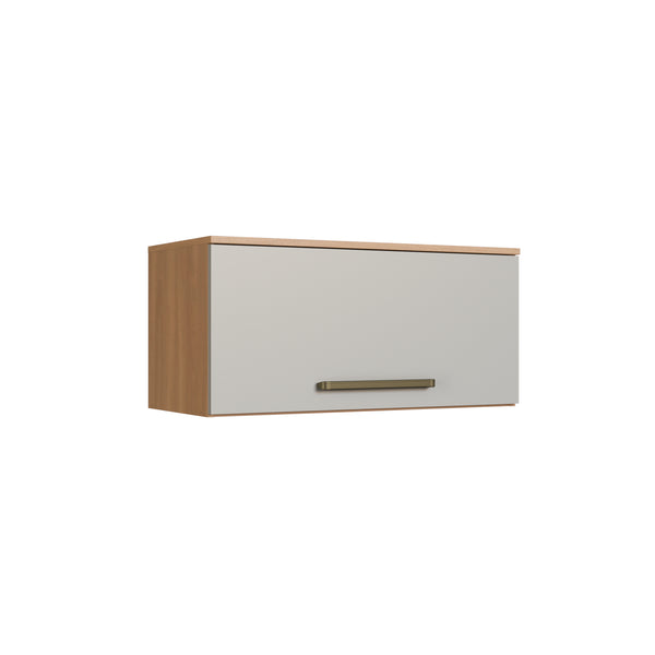 Armário Aéreo de Cozinha Isabelle Delmarco 80cm Porta Basculante Freijó e Arenas