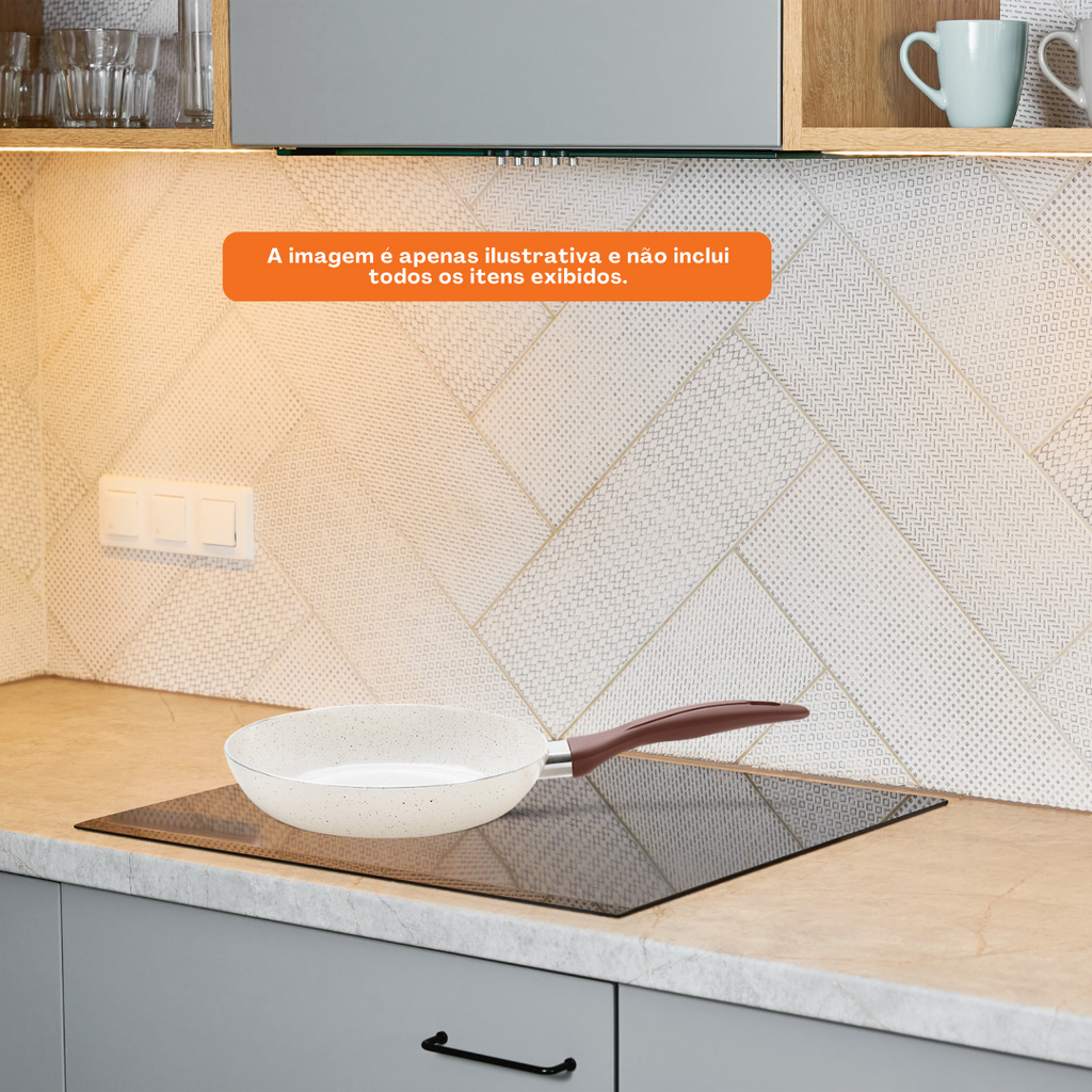 Frigideira Ceramic Life Brinox Granada Indução 24cm Vanilla