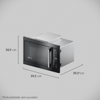 Kit Electrolux de Embutir Forno Elétrico OE8EA 80L com AirFryer +Micro-ondas 34L ME3BP 220V