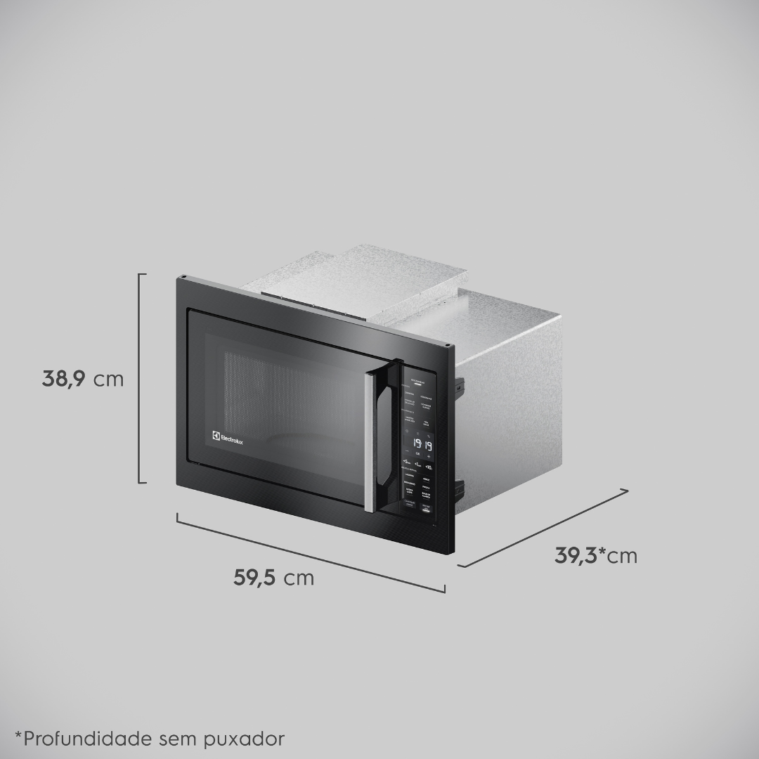 Kit Electrolux de Embutir Forno Elétrico OE8EA 80L com AirFryer +Micro-ondas 34L ME3BP 220V