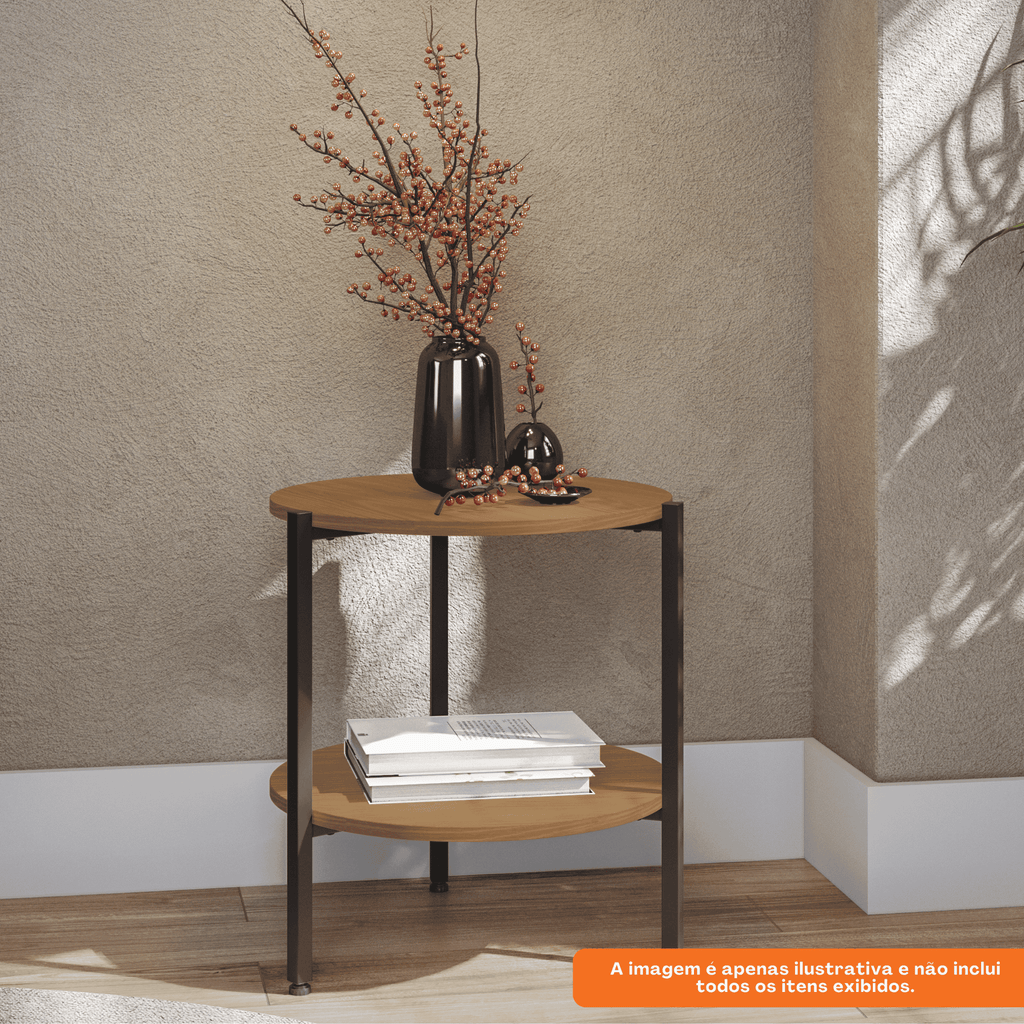 Mesa Apoio Kappesberg 47cm LI017 Canela e Preto