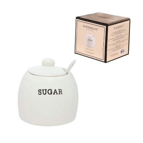 Açucareiro com Colher em Cerâmica Etilux  Cremon 380ml Branco