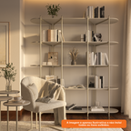 Estante Enya Província 180x195cm 5 Prateleiras Off White e Champanhe