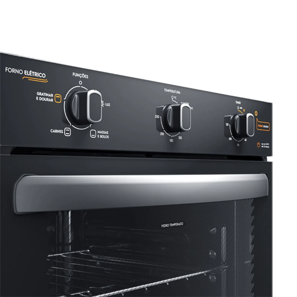 Kit Forno Elétrico de Embutir 80 Litros Continental OC8EM + Micro-ondas de Embutir 34 Litros ME3EP Preto 220V