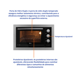 Forno de Embutir Elétrico Fischer 48L Fit Line Inox 220V