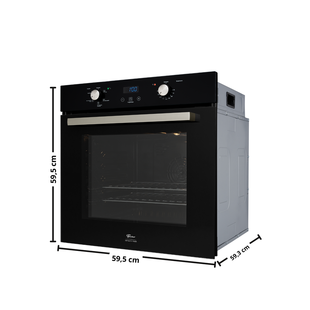 Kit Fischer de Embutir Forno Elétrico Infinty 82 Litros+Micro-ondas Infinity 25 Litros Grill Preto 220V