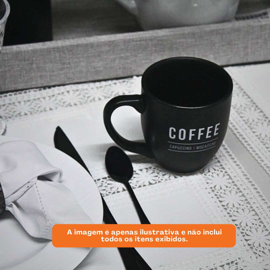 Caneca de Porcelana Manhattan Coffee  Etilux 300ml Preto