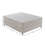 Conjunto Cama Box Multi Suportt Casal Ecoflex 138x188x57cm Miracoil Bouclê Bege