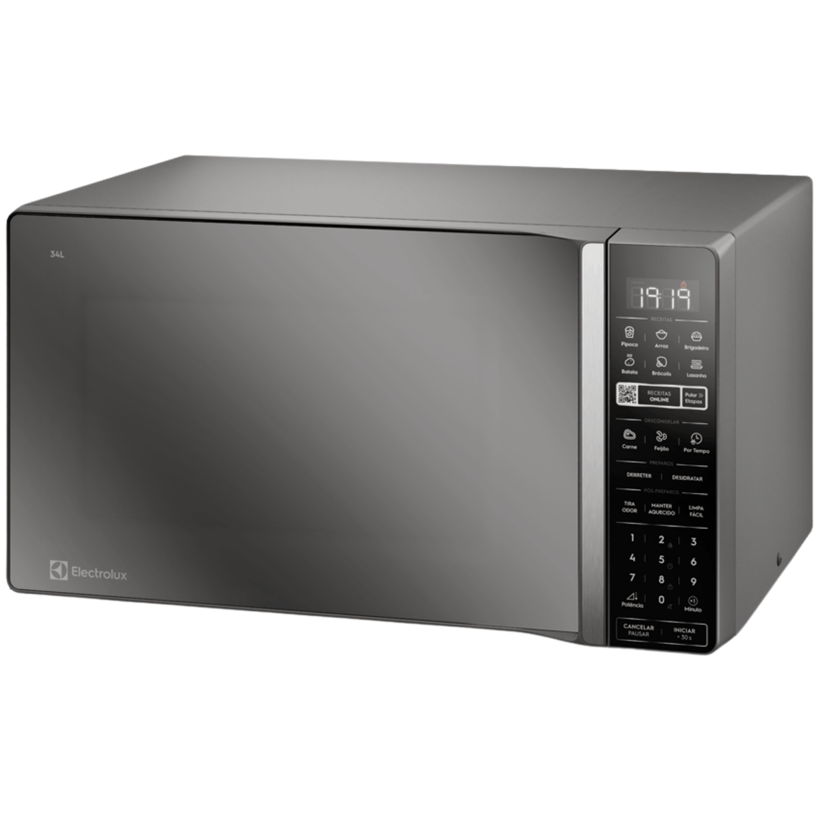 Micro-ondas Electrolux 34L Efficient ME34S Função Descongelamento Assistido Cinza Espelhado 220V