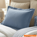 Fronha Hedrons Toque de Algodão 50x70cm Azul Stone