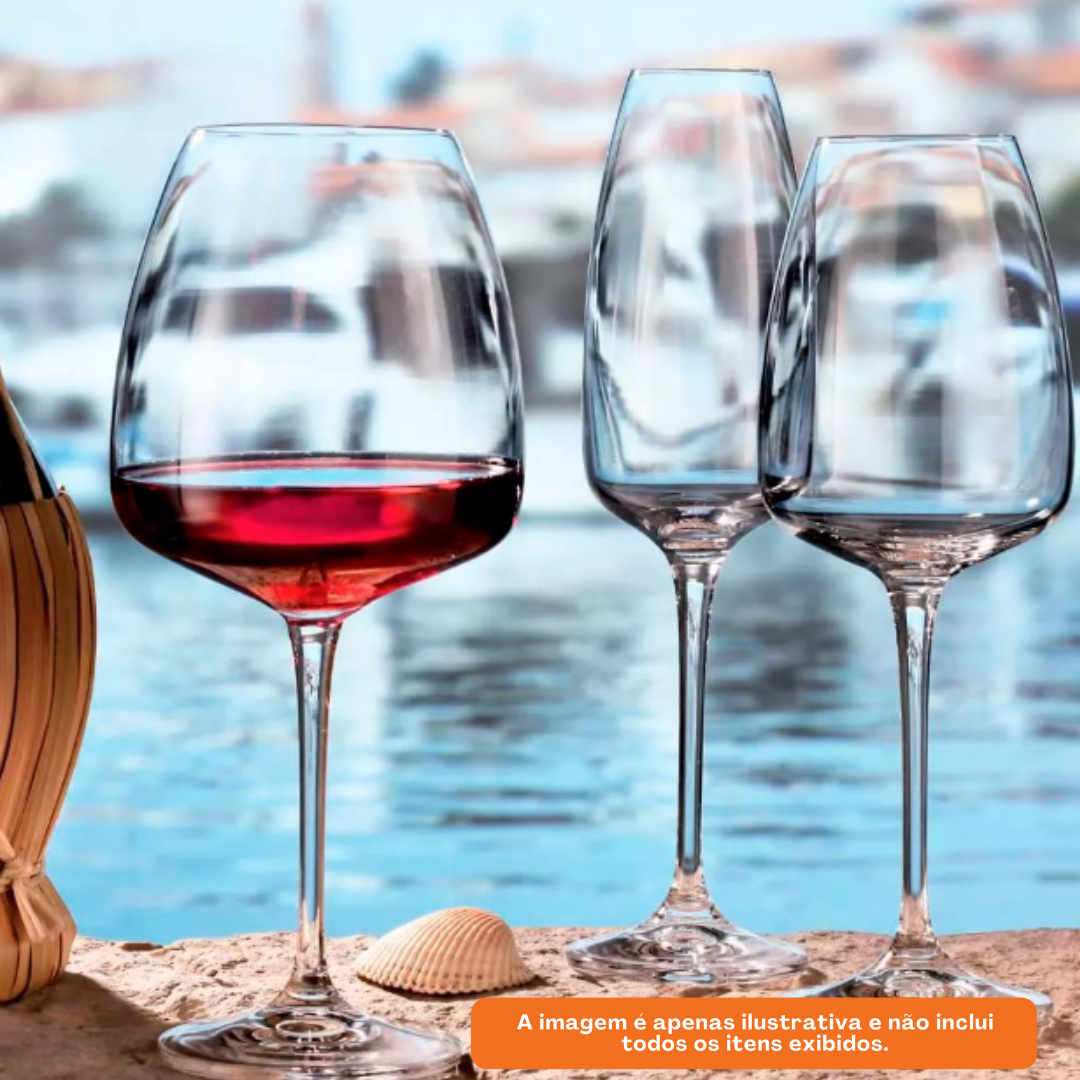 Jogo de 6 Taças para Vinho Dayhome Anser em Cristal  440ml