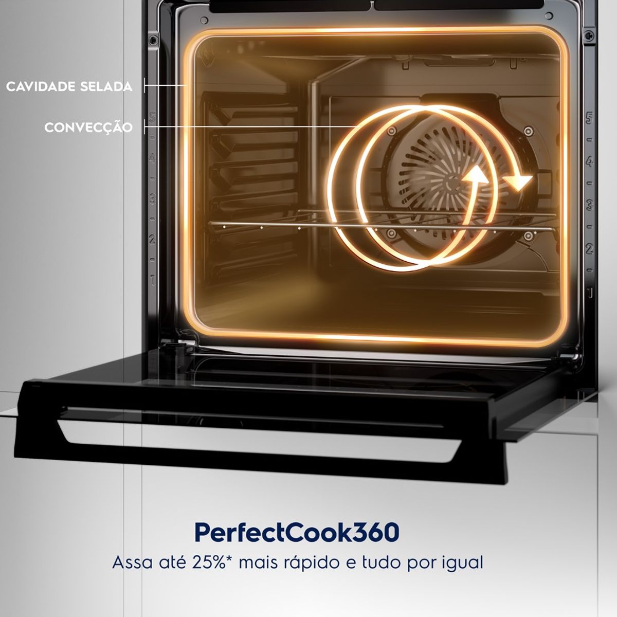 Fogão 5 Bocas Electrolux Experience com Duplo Forno PerfectCook360 Cinza 220V