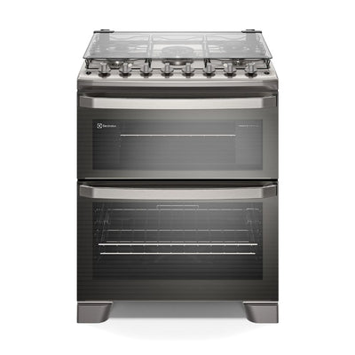 Fogão 5 Bocas Electrolux Experience com Duplo Forno PerfectCook360 Cinza 220V
