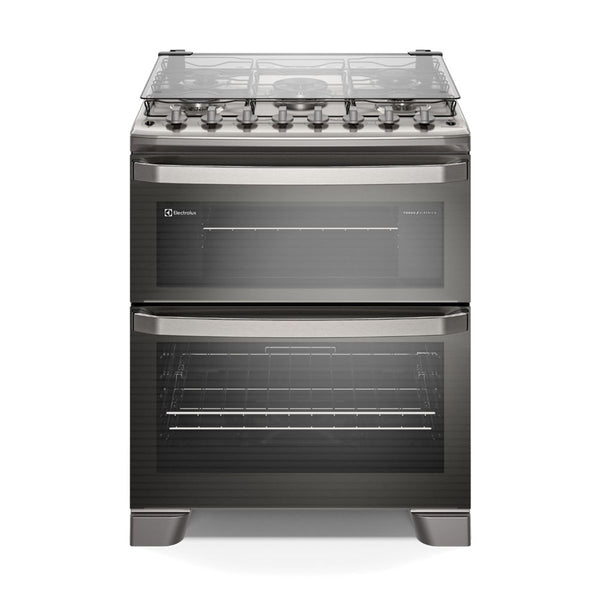 Fogão 5 Bocas Electrolux Experience com Duplo Forno PerfectCook360 Cinza 220V