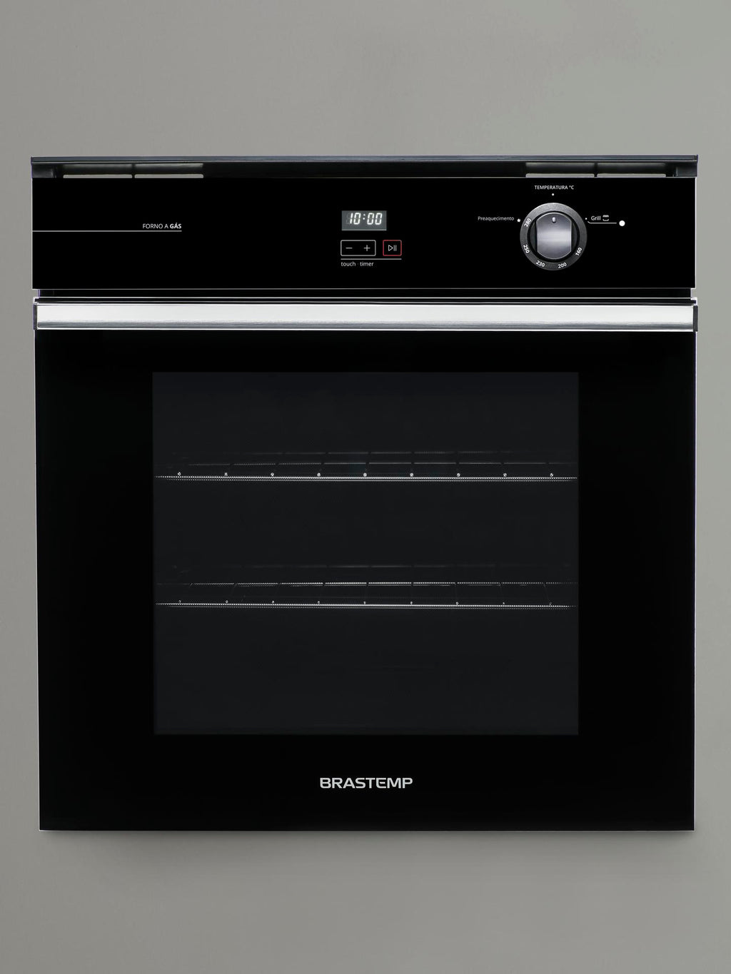 Forno de Embutir a Gás Brastemp 78L BOA84AE com Grill Timer Touch Preto 220V